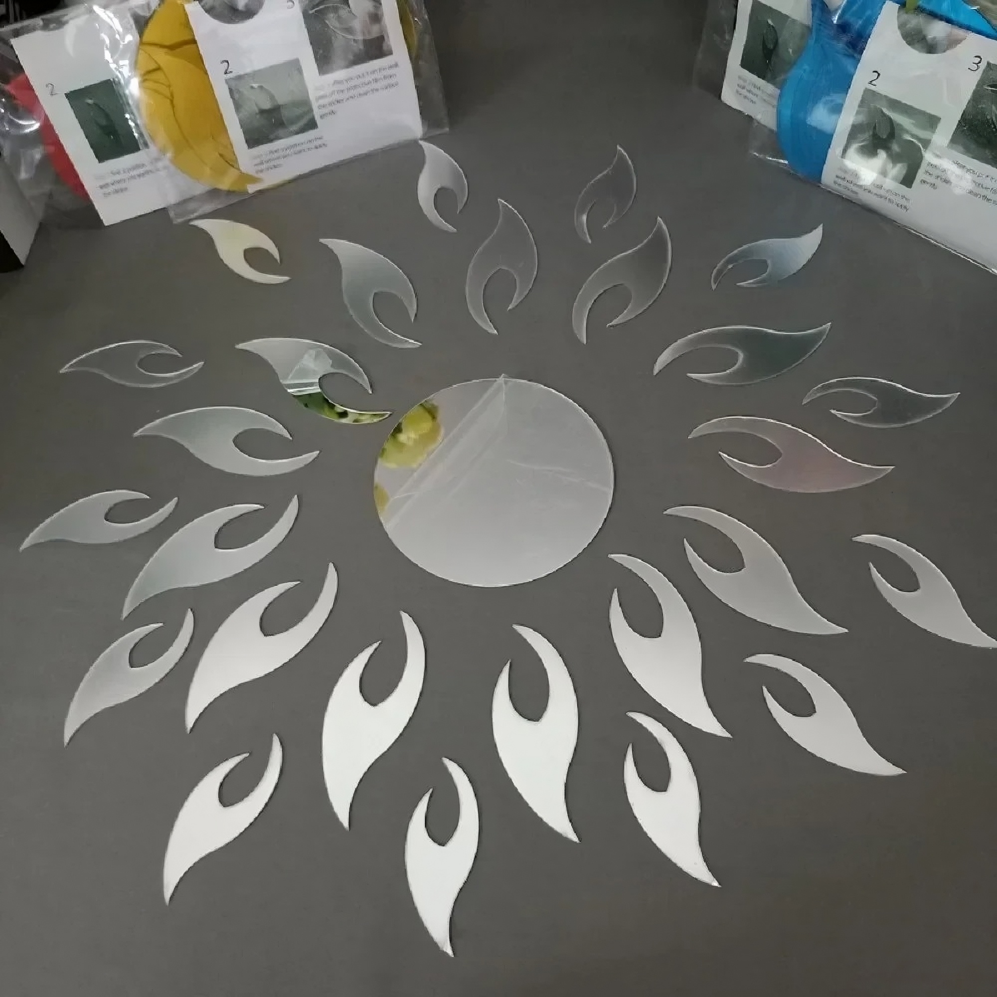 Acrylic Stickable Mirror Sun Flower Design - Image 5