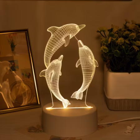 3d dolphin led lamp